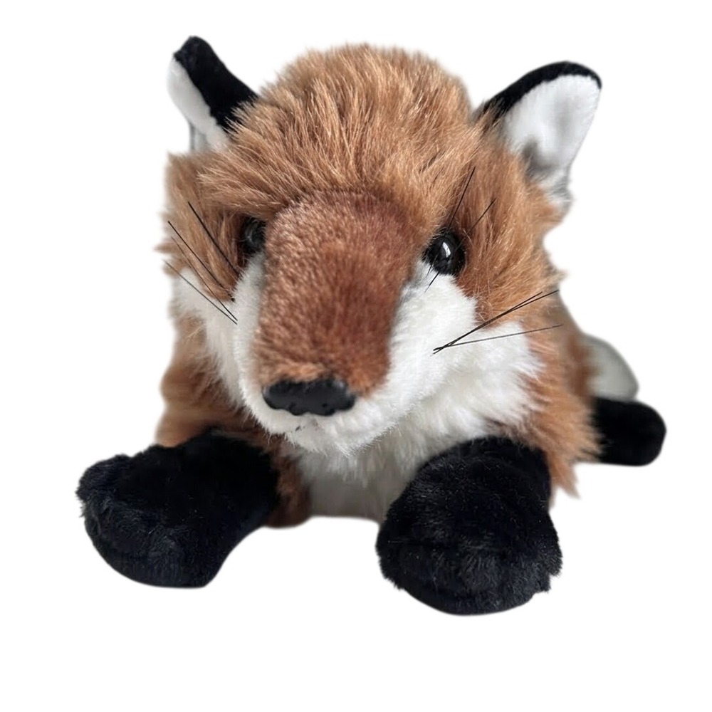 Folkmanis Red Fox Hand Puppet Realistic Plush Orange White Black Movable Mouth